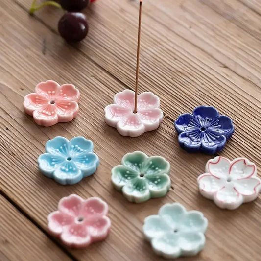 Ceramic Cherry Blossom Incense Burner