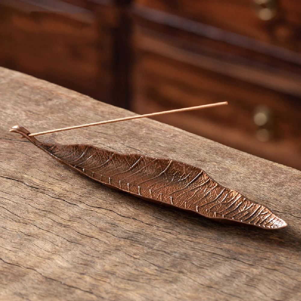 Metallic Leaf Incense Burner